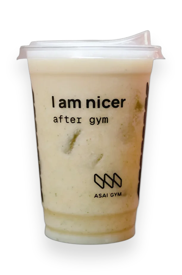 Hit Me Up smoothie in an ASAI GYM cup