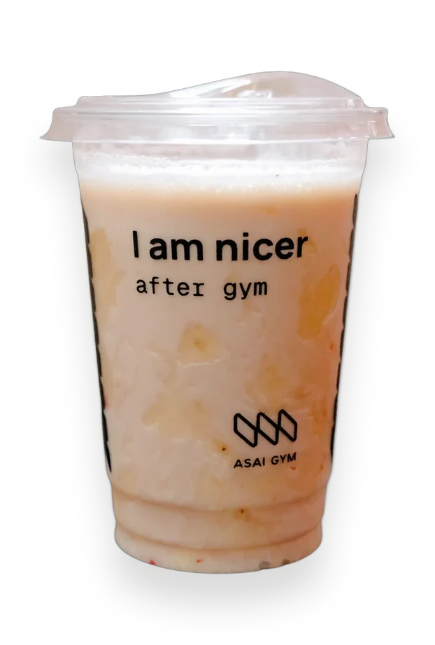 Local Celebrity smoothie in an ASAI GYM cup